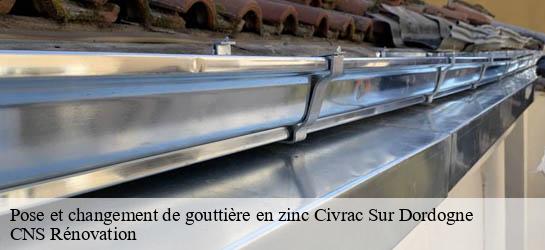 Pose et changement de gouttière en zinc  33350