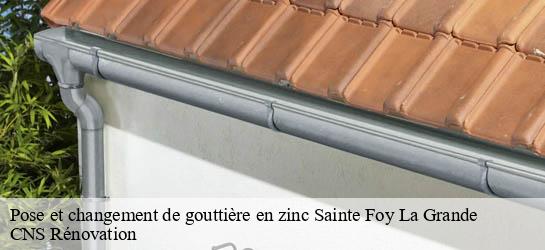Pose et changement de gouttière en zinc  33220