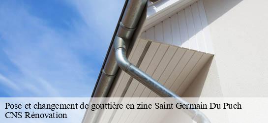 Pose et changement de gouttière en zinc  33750